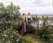 Daniel Ridgeway Knight Maria and Madeleine on the Terrace oil painting